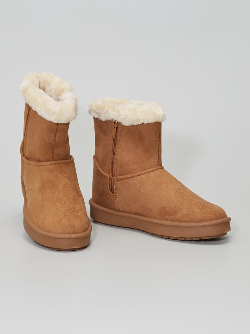 Boots en suédine camel - Kiabi