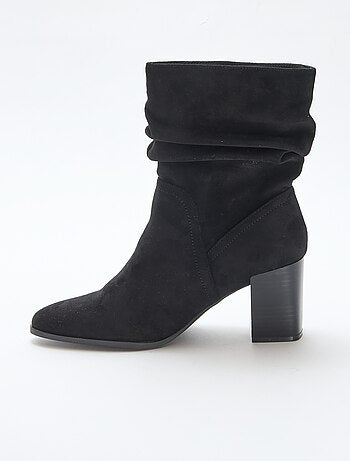Boots en suédine effet plissé