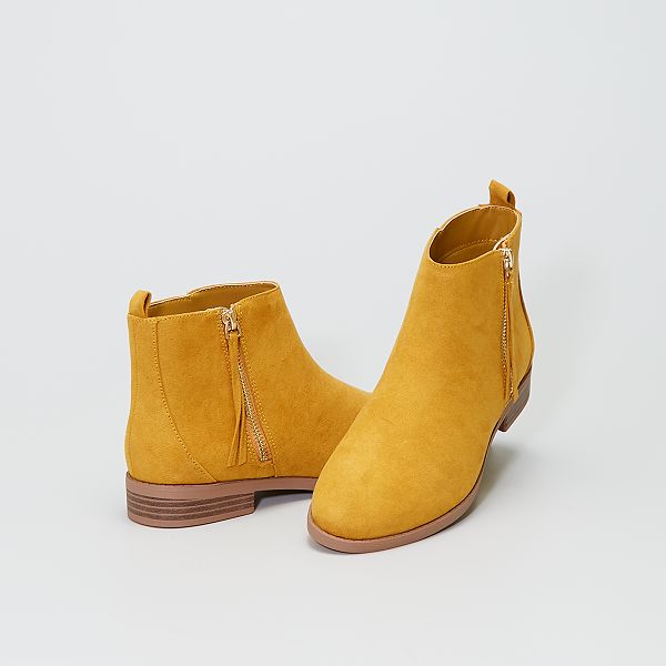 bottines femme couleur moutarde