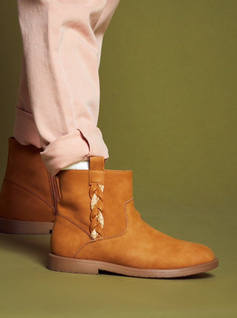 Boots en suédine Marron - Kiabi