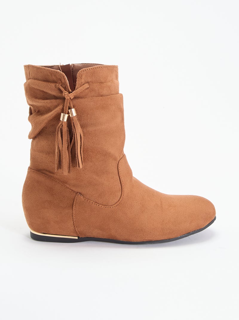Boots en suédine Marron - Kiabi