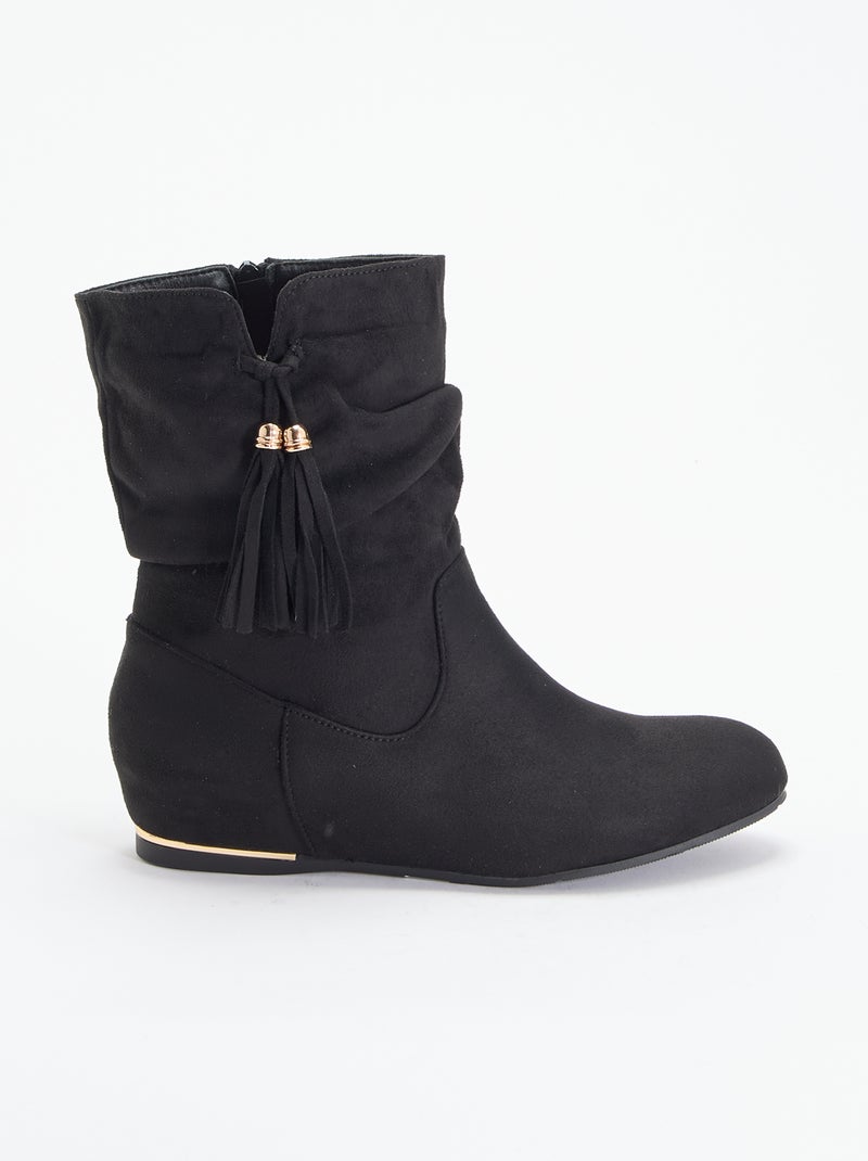 Boots en suédine Noir - Kiabi