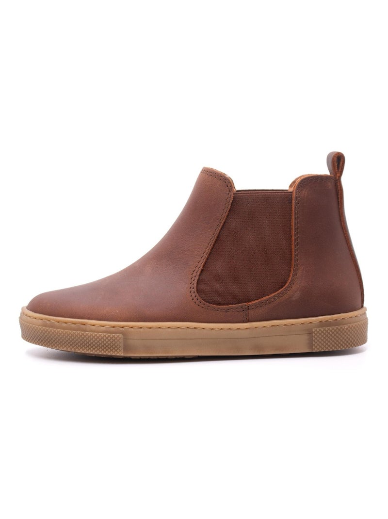 Boots Enfant En Cuir - Boni Kola Marron - Kiabi
