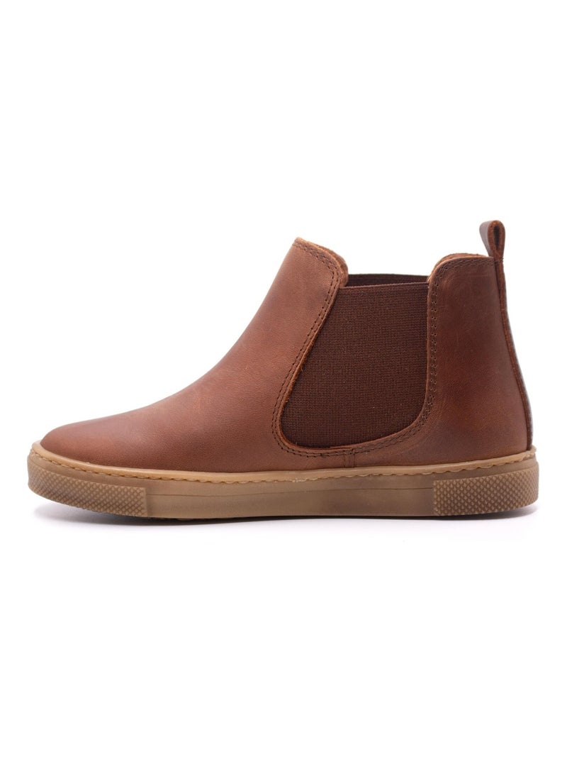 Boots Enfant En Cuir - Boni Kola Marron - Kiabi