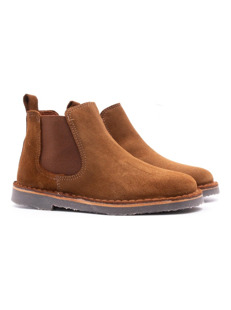 Boots Enfant En Daim - Boni Benoit Beige foncé - Kiabi