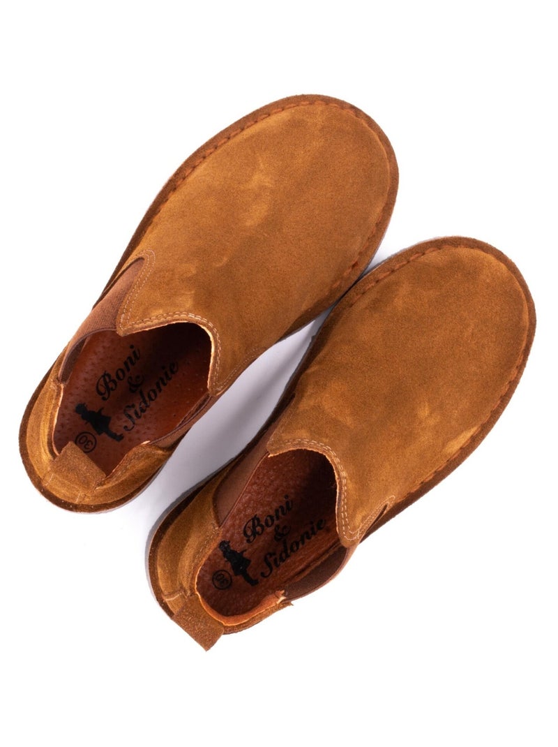 Boots Enfant En Daim - Boni Benoit Beige foncé - Kiabi