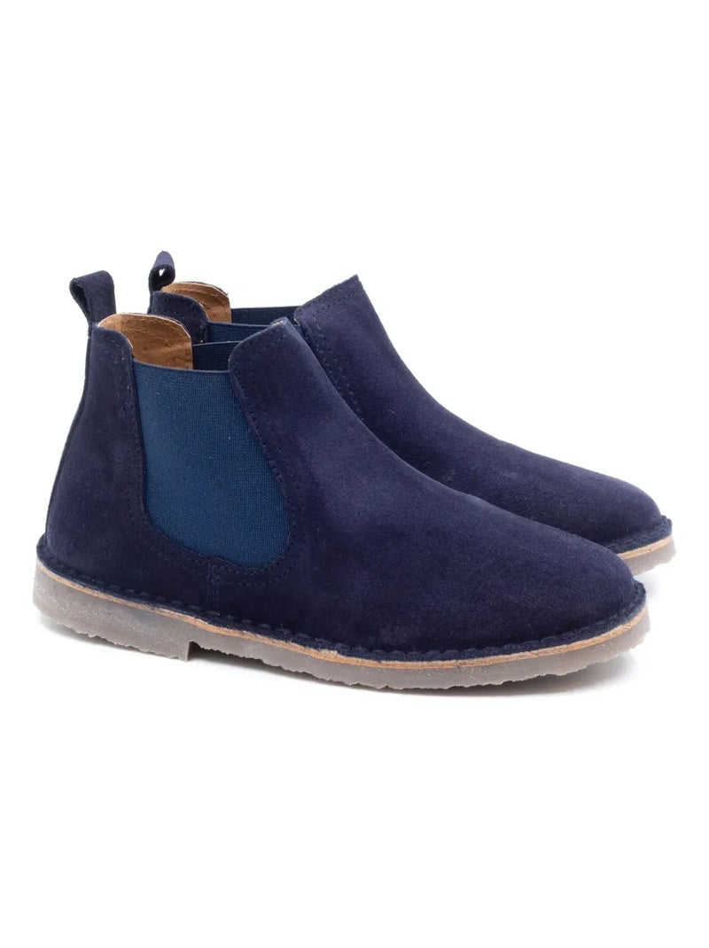 Boots Enfant En Daim - Boni Benoit Bleu marine - Kiabi