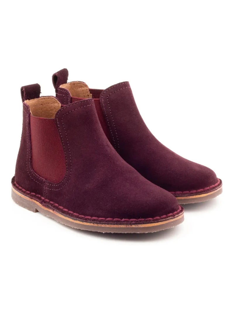 Boots Enfant En Daim - Boni Benoit Rouge bordeaux - Kiabi