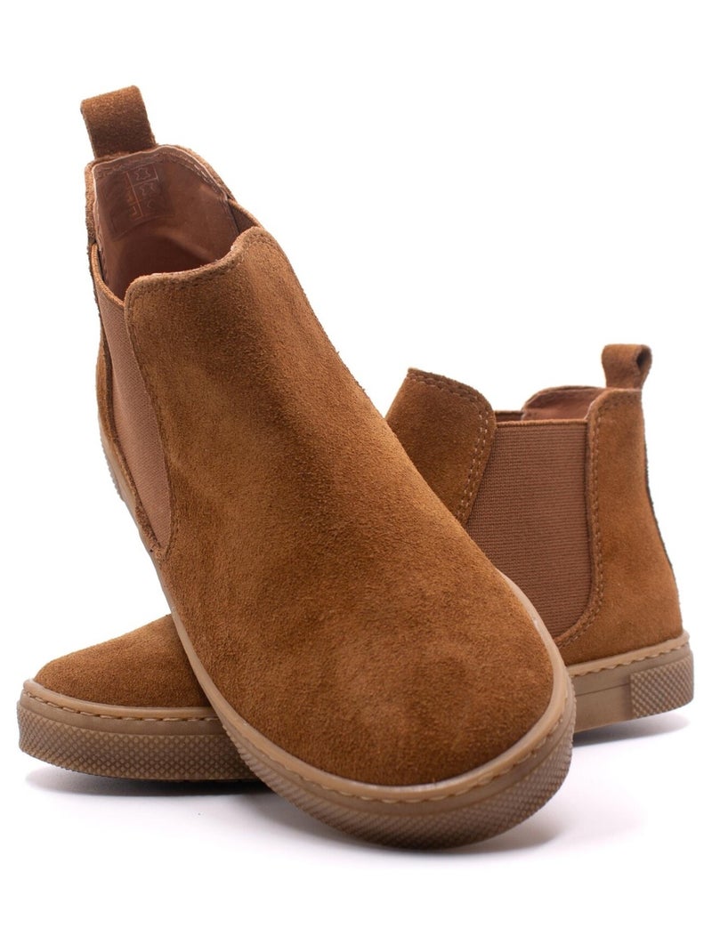 Boots Enfant En Daim - Boni Kola Beige foncé - Kiabi
