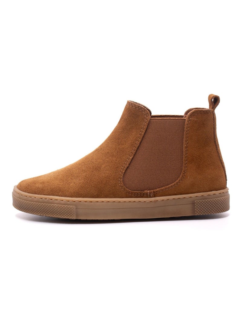 Boots Enfant En Daim - Boni Kola Beige foncé - Kiabi