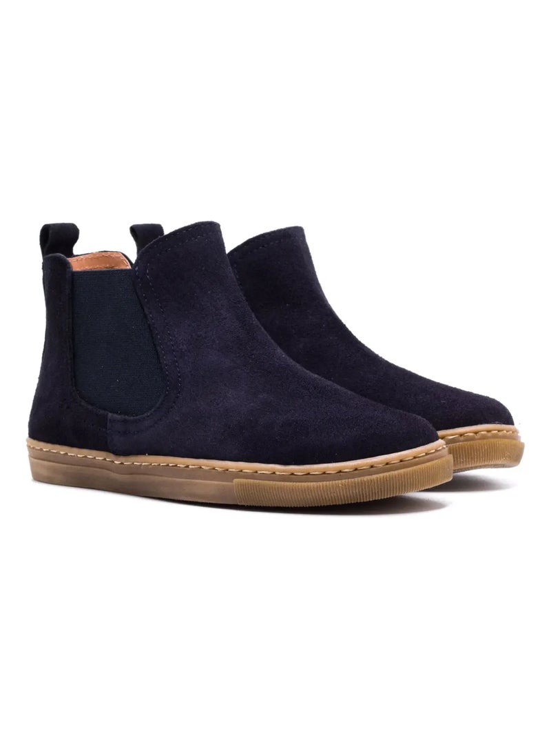 Boots Enfant En Daim - Boni Kola Noir Bleu marine Bleu - Kiabi