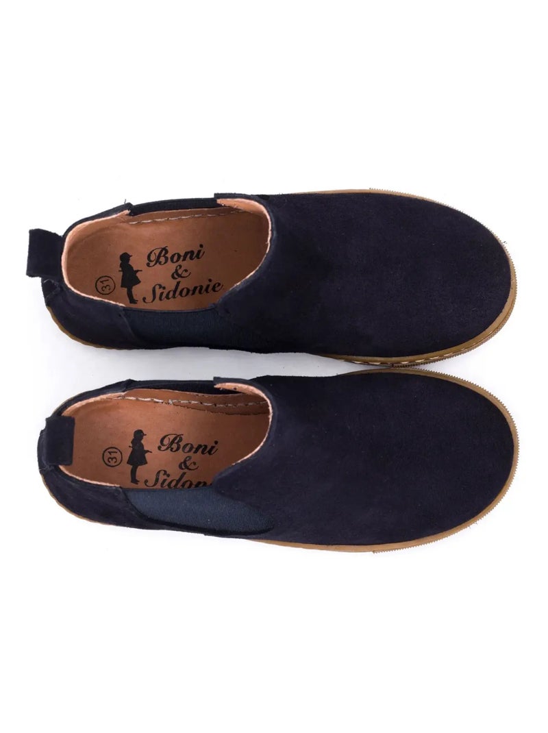 Boots Enfant En Daim - Boni Kola Noir Bleu marine Bleu - Kiabi