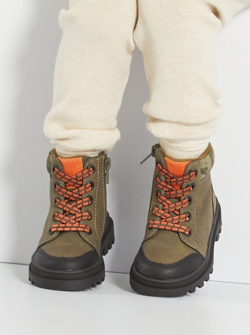 Boots esprit forêt kaki - Kiabi