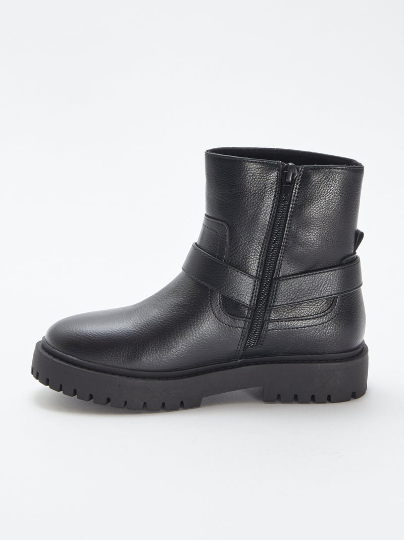 Boots esprit rock Noir - Kiabi