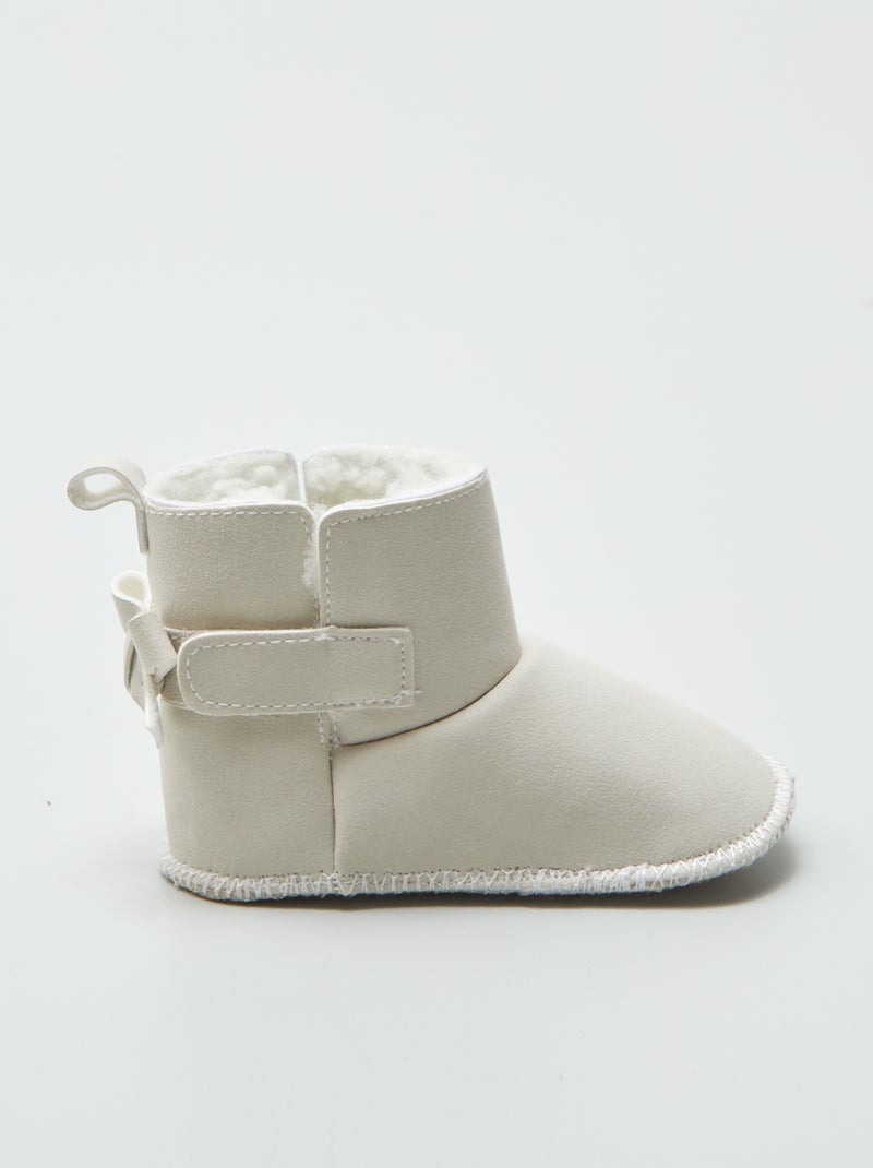 Boots fourrées - premiers pas Ecru - Kiabi