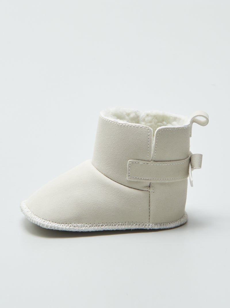 Boots fourrées - premiers pas Ecru - Kiabi
