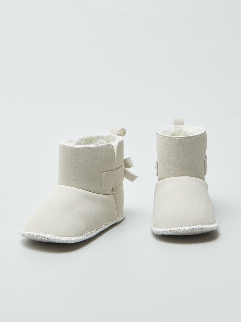 Boots fourrées - premiers pas Ecru - Kiabi