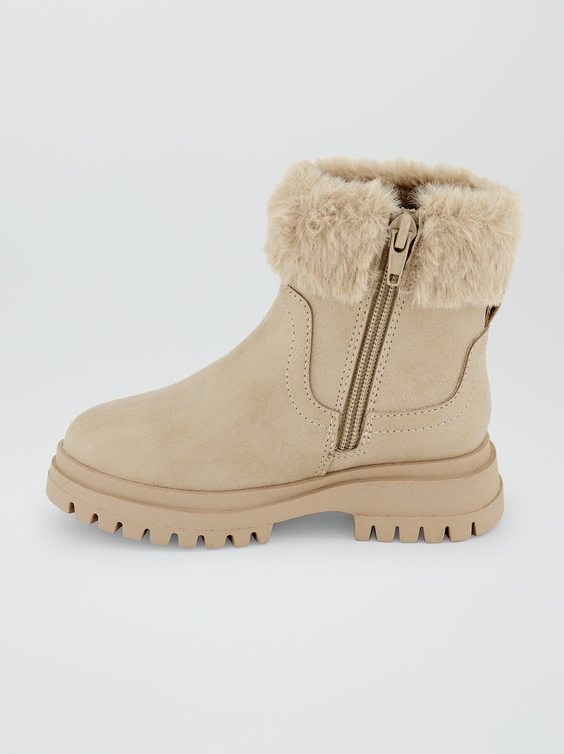 Bottes CREEKS Fourrées En Daim Beige Taupe Pointure 41 - Très Bon État