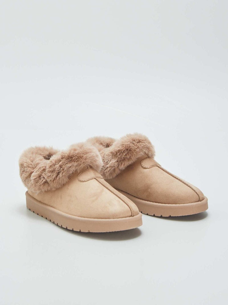 Boots fourrées en suédine Beige - Kiabi