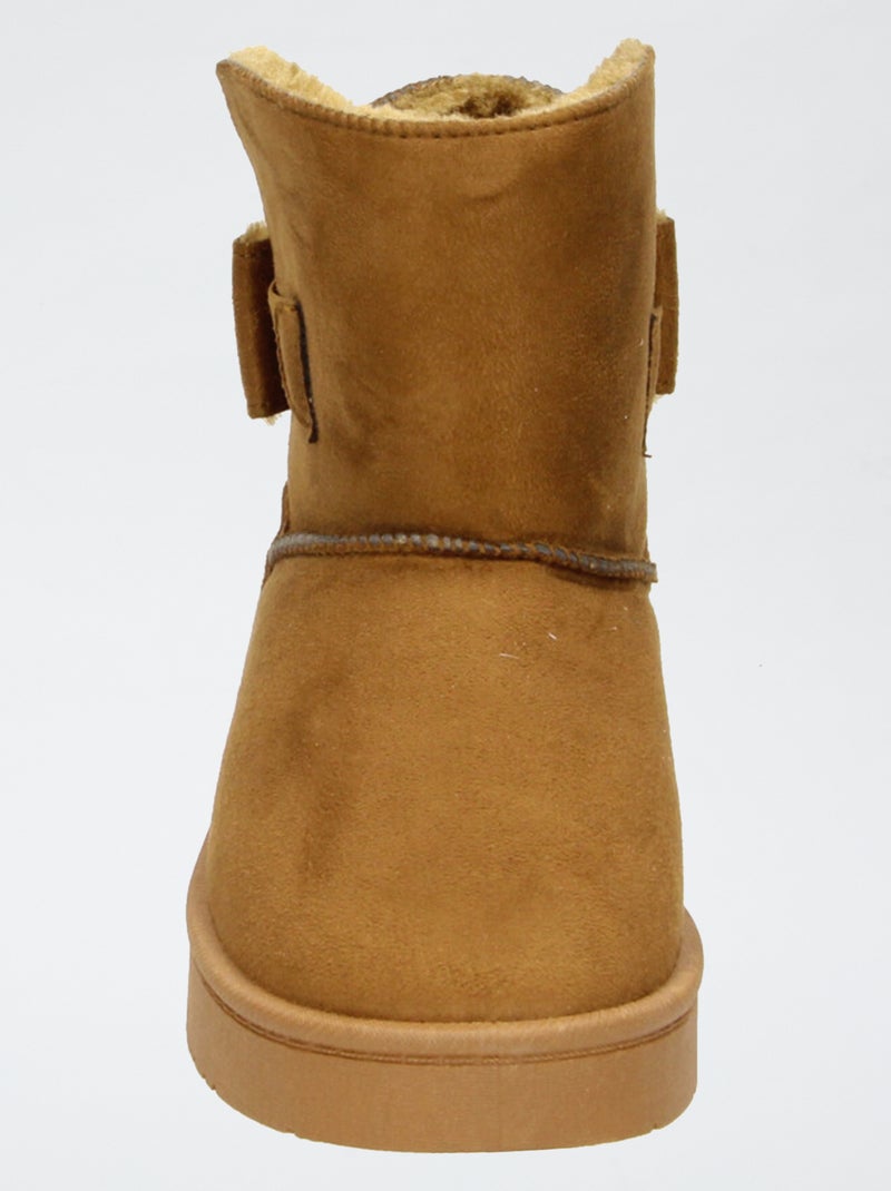 Boots fourrées en suédine Marron - Kiabi