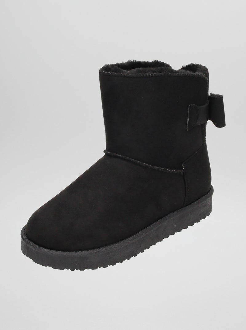 Boots fourrées en suédine Noir - Kiabi