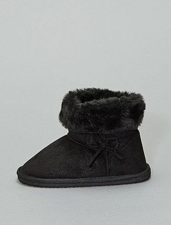 Boots fourrées en suédine