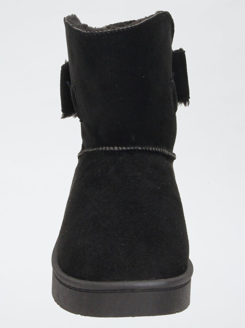 Boots fourrées en suédine Noir - Kiabi