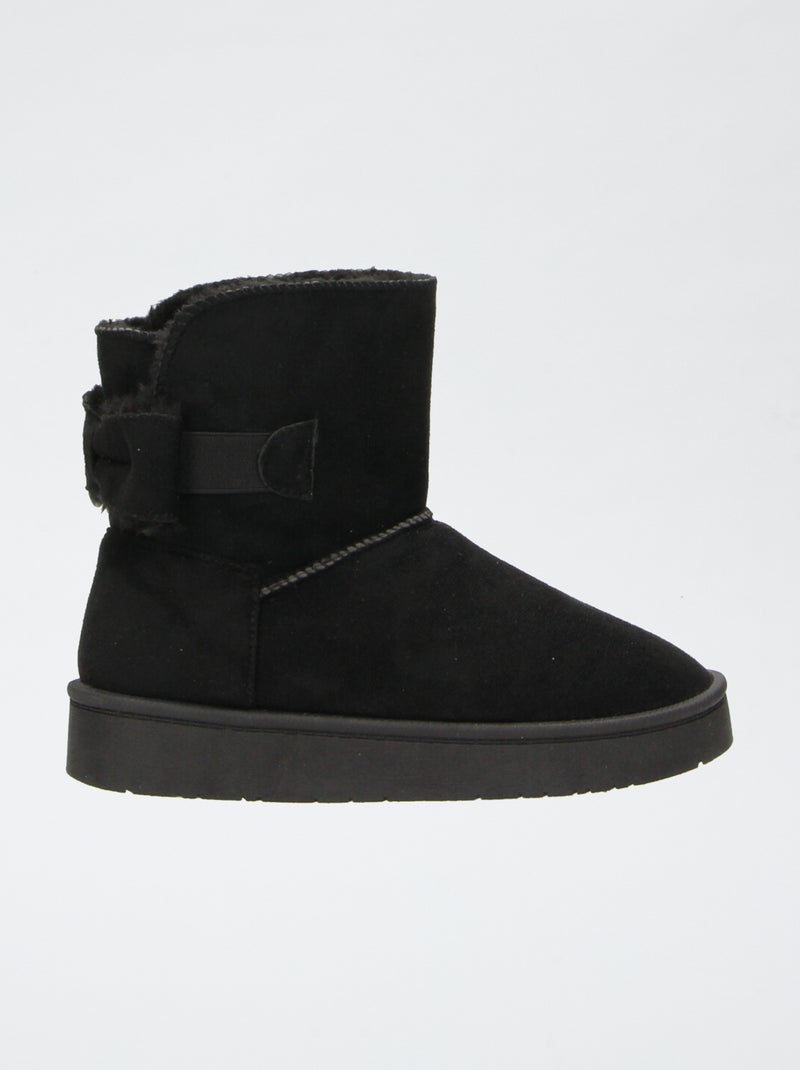 Boots fourrées en suédine Noir - Kiabi