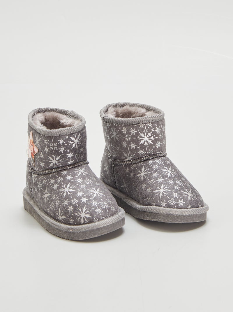 Boots fourrées 'Reine des Neiges' Gris - Kiabi