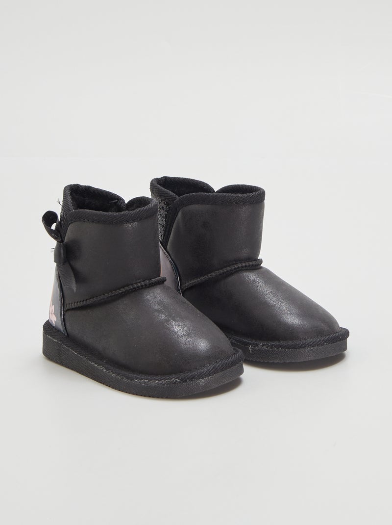 Boots fourrées 'Reine des Neiges' Noir - Kiabi