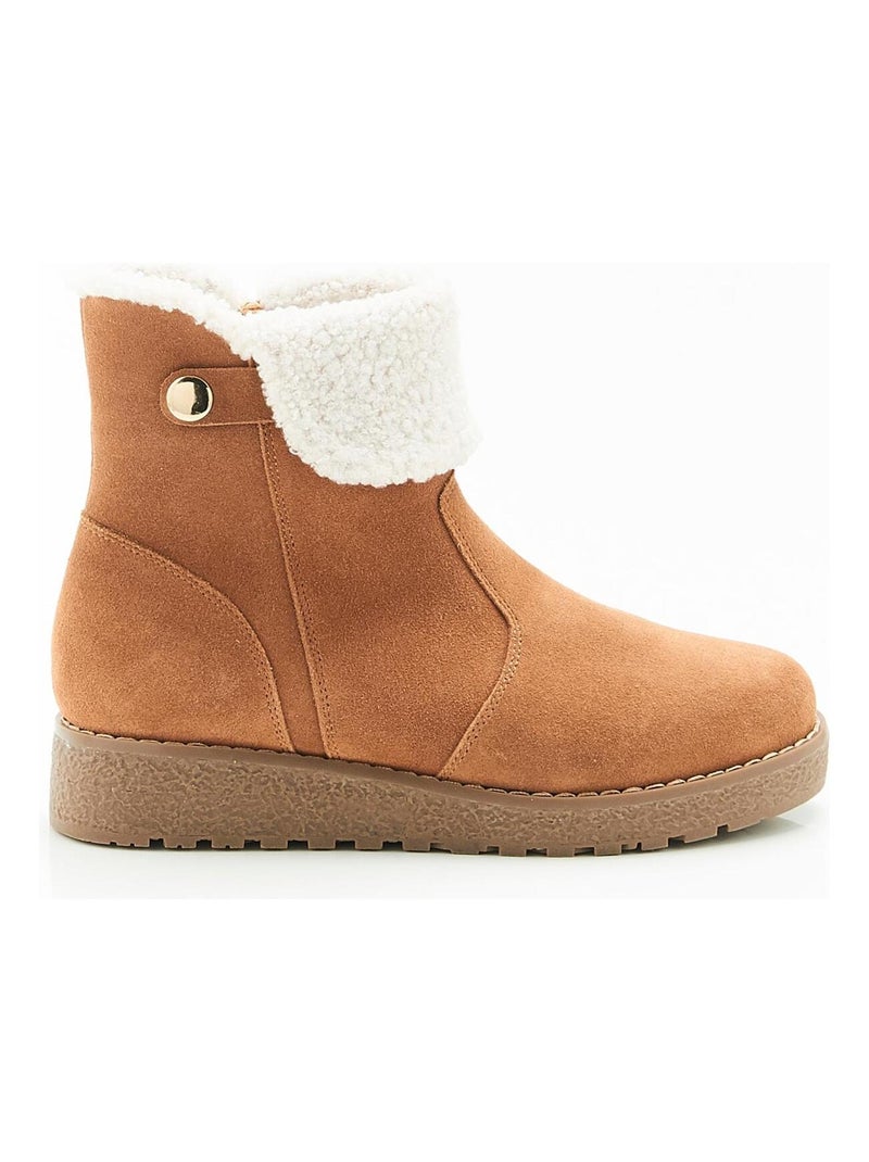 Boots fourrées Thermolactyl - Damart Marron - Kiabi