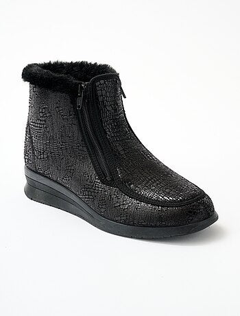 Boots grande largeur double glissière - Afibel