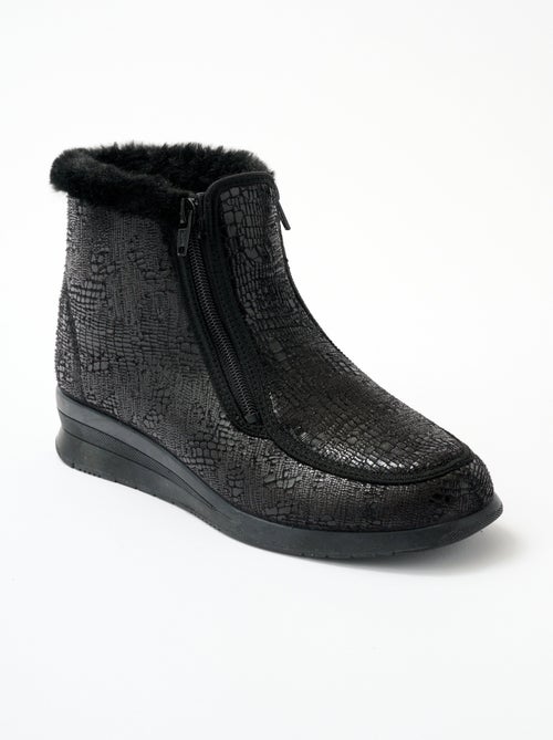 Boots grande largeur double glissière - Afibel - Kiabi