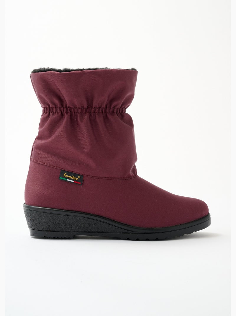 Boots imperméables grande largeur Bordeaux - Kiabi