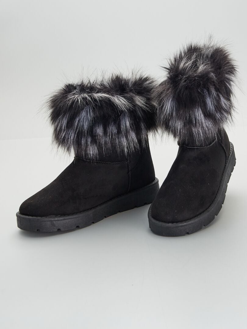 Boots intérieurs fourrés Noir - Kiabi