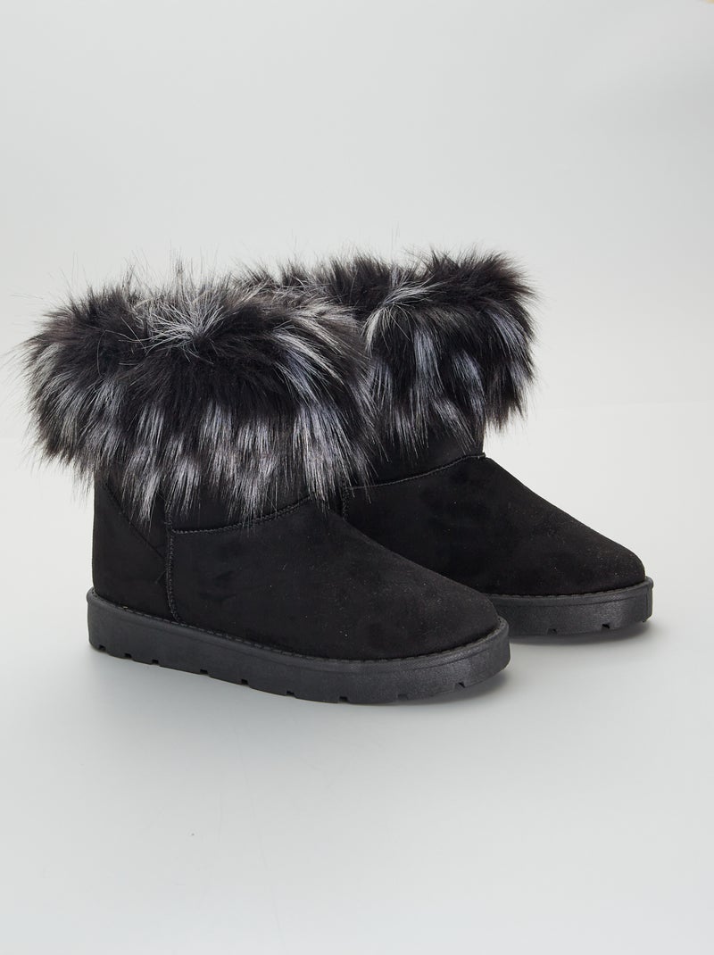 Boots intérieurs fourrés Noir - Kiabi
