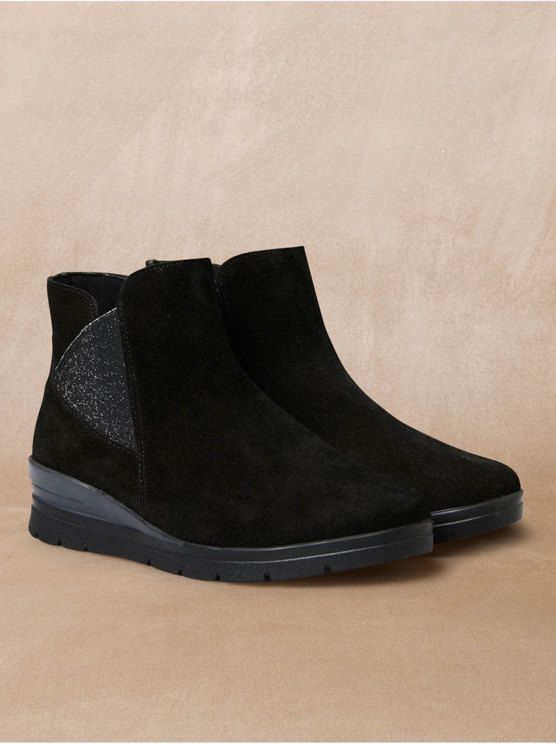 Boots large élastique et zip côté - PEDICONFORT Noir Noir - Kiabi