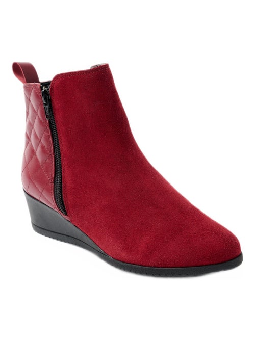 Boots largeur confort zippées cuir - Afibel - Kiabi