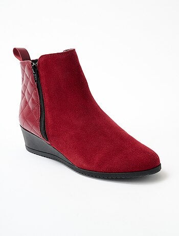 Boots largeur confort zippées cuir