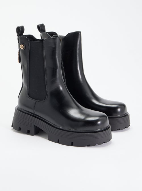 Boots mi-hautes en simili - Kiabi