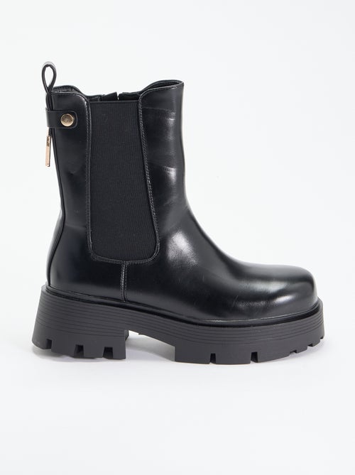 Boots mi-hautes en simili - Kiabi