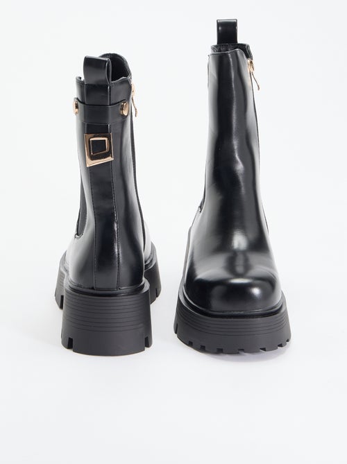 Boots mi-hautes en simili - Kiabi