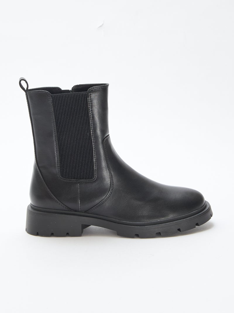 Demi-chaps Ariat En Cuir Noir Avec Panneaux Daim Et Soufflets élastiques (A4)