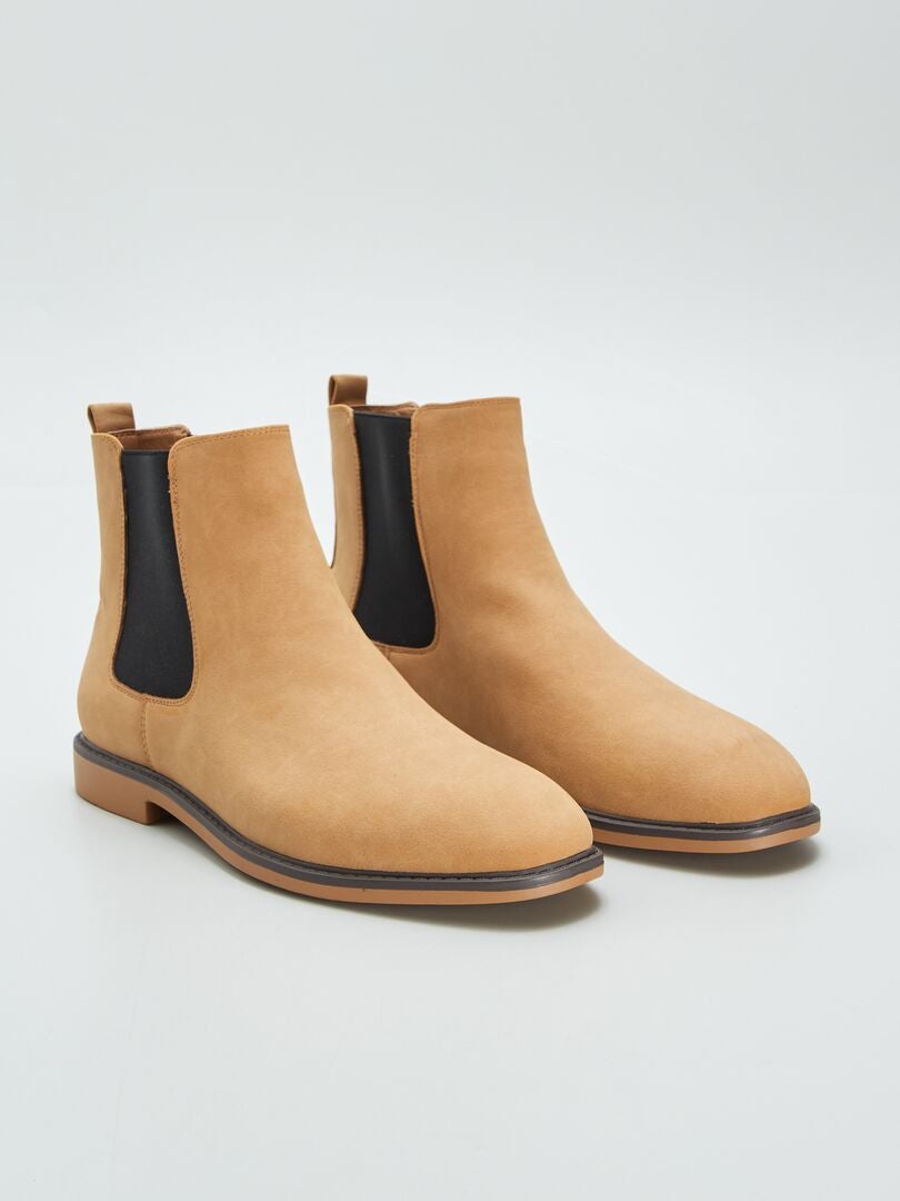 Boots modèle Chelsea Beige - Kiabi