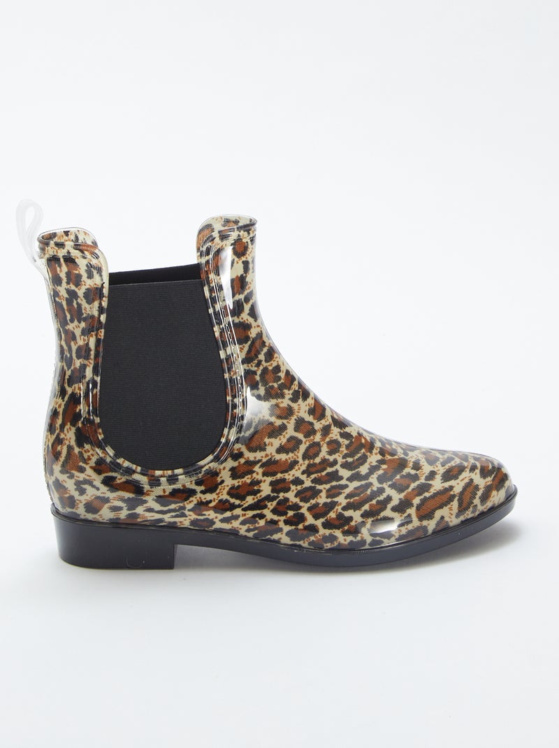 Boots modèle Chelsea en caoutchouc BEIGE - Kiabi