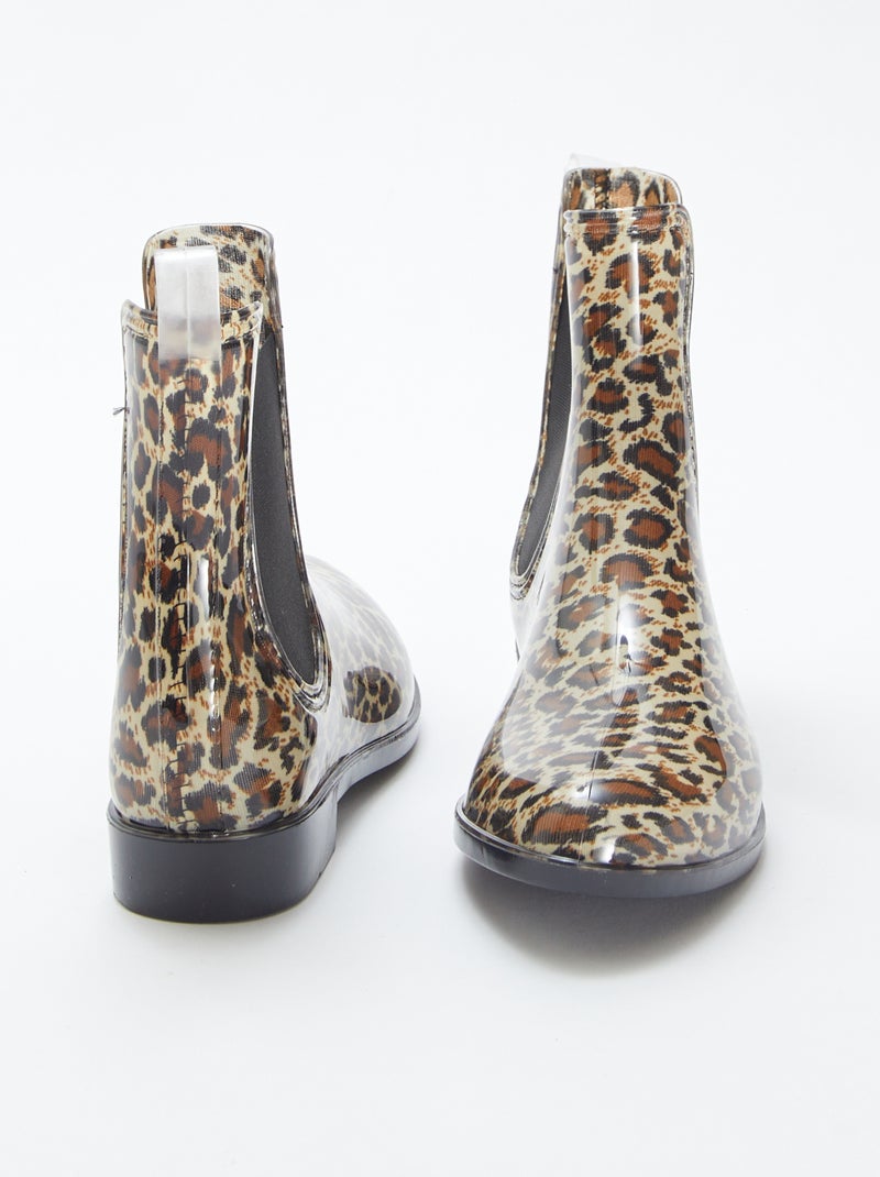 Boots modèle Chelsea en caoutchouc BEIGE - Kiabi