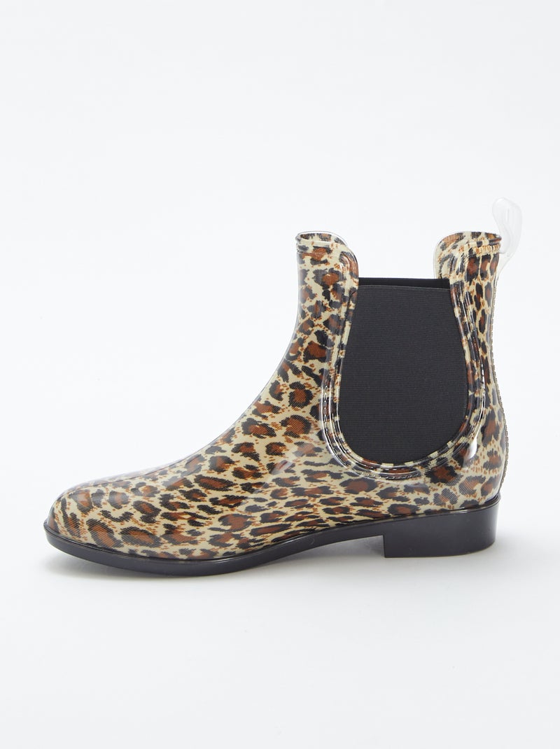 Boots modèle Chelsea en caoutchouc BEIGE - Kiabi