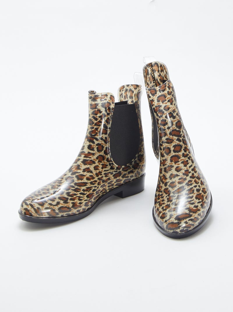 Boots modèle Chelsea en caoutchouc BEIGE - Kiabi