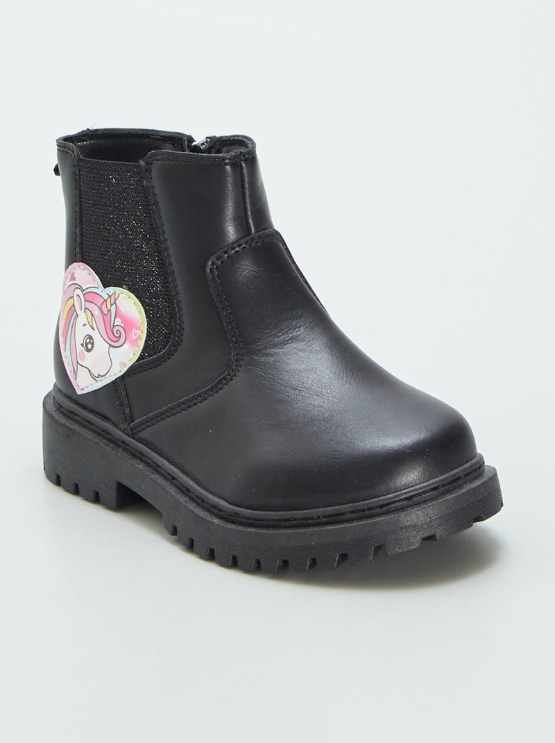 Boots modèle Chelsea Noir - Kiabi