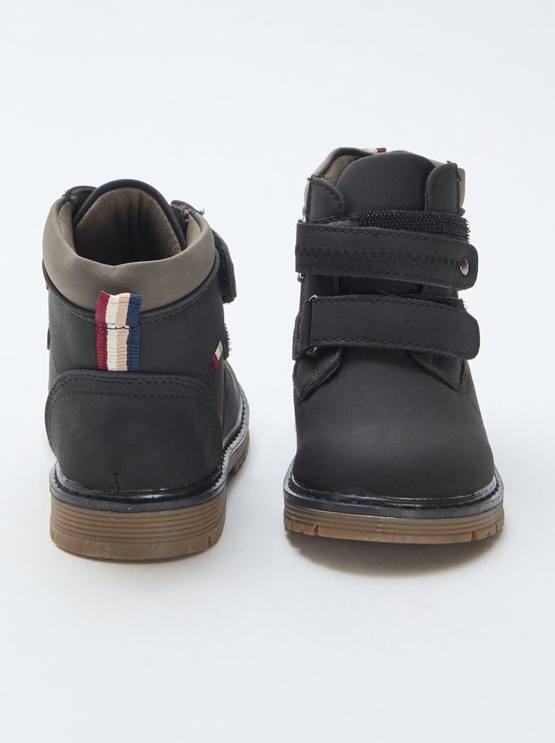 Boots montantes à scratchs Noir - Kiabi